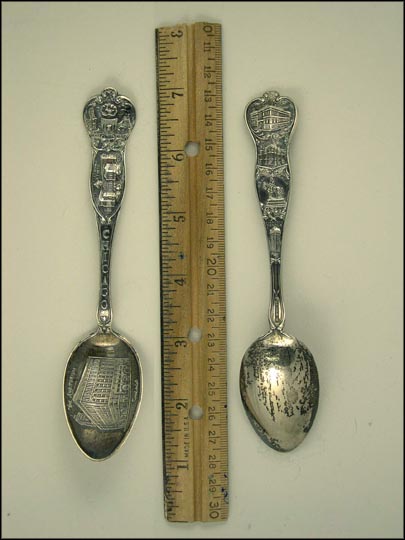 The Auditorium, Field Columbian Museum, State Seal, Furig Library, City Hall,... Souvenir Spoon MAIN