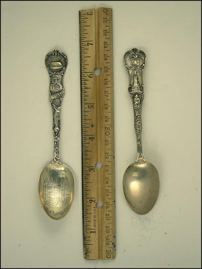 Temple, Moroni, Eagle Gate, Tabernacle, State Seal, Brigham Young, Salt Lake City, Utah Souvenir Spoon MAIN
