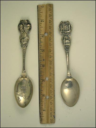 The Capital, Mount Vernon, George and Martha Washington,... Souvenir Spoon MAIN