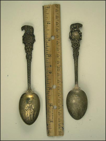 State Seal, Grapes, Cut Out Bear, Man Holding Cup, San Francisco, California Souvenir Spoon MAIN