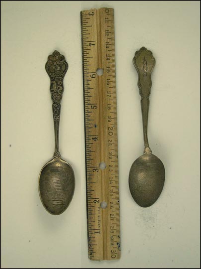 State Seal, Cowboy on Horse Roping Cattle, Winona, Minnesota Souvenir Spoon MAIN