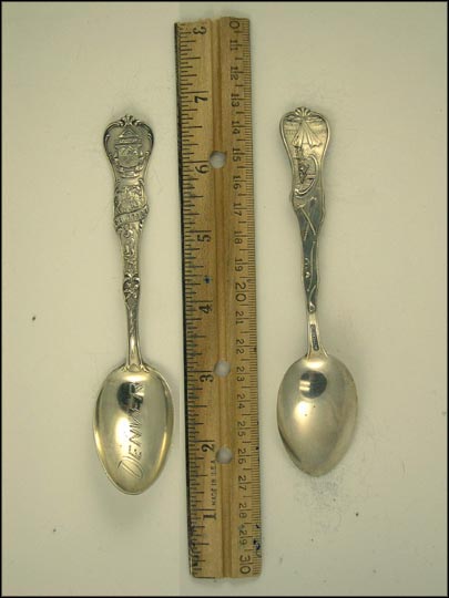 State Seal, Donkey, Worker, Native American Symbols, Denver, Colorado Souvenir Spoon MAIN