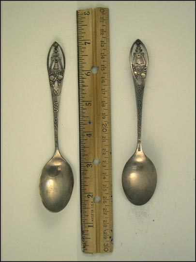 Cut Out Bell and Oranges, Mission Inn, Riverside, California Souvenir Spoon MAIN