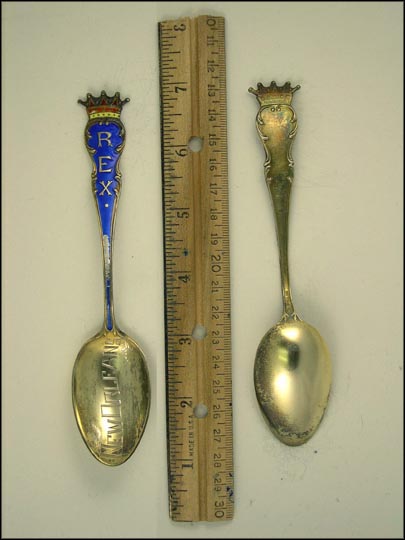 Enameled Crown with REX, New Orleans, Louisiana Souvenir Spoon MAIN