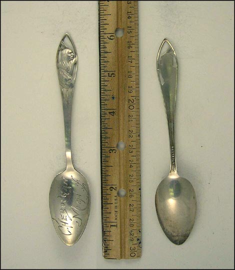 Cut Out Native American, Cheboygan, Michigan Souvenir Spoon MAIN