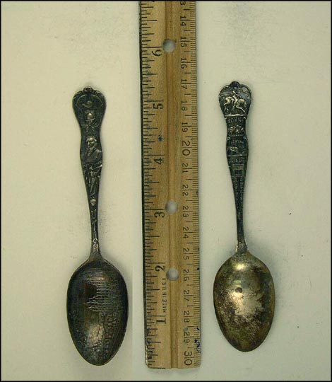 Temple Square, Angel Moroni, Brigham Young, State Seal, Cattle Raising, Plowing, Mine... Souvenir Spoon MAIN
