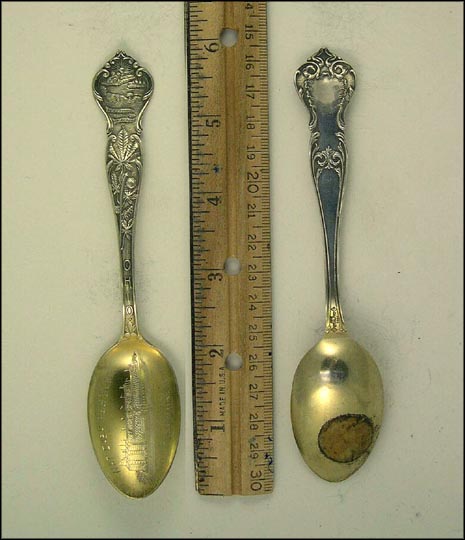 Nat. Cash Reg. Bldg, State Seal, Buckeye Leaves, Dayton, Ohio Souvenir Spoon MAIN
