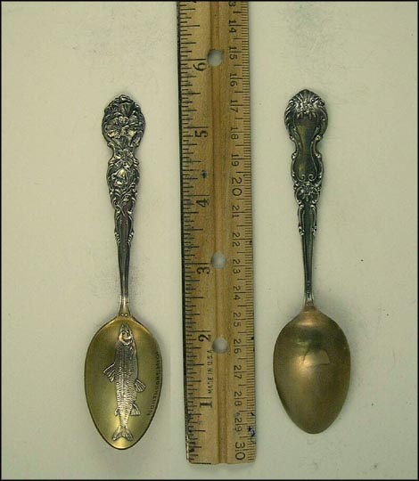 Fish, Flower Handle, Northport, Michigan Souvenir Spoon MAIN