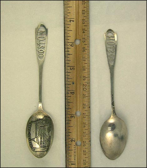 State House, Bunker Hill Monument, Old North Church, Boston, Massachusetts Souvenir Spoon MAIN