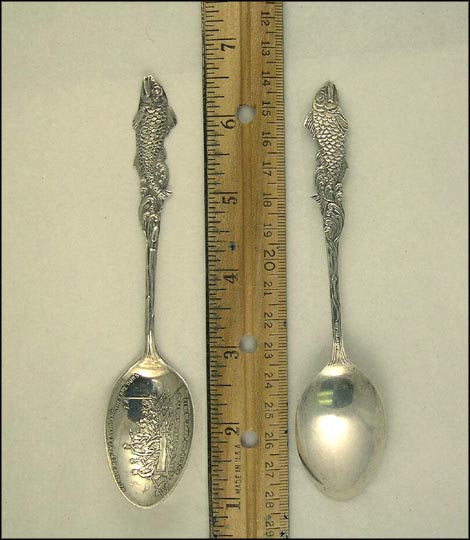Fish Handle, "We Have Met The Enemy And They Are Ours," Perry Transferring... Souvenir Spoon MAIN