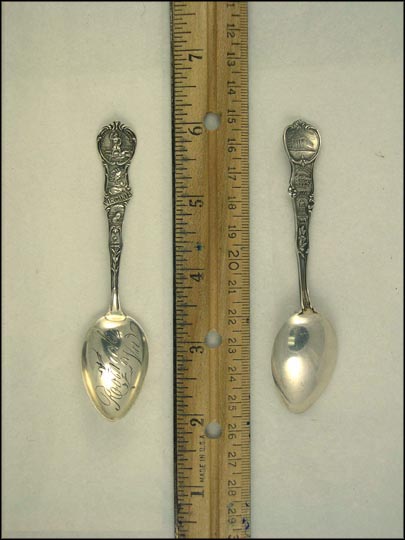 State Seal, State Capitol, Jefferson Davis Mansion, Lee Monument, Roanoke, Virginia Souvenir Spoon MAIN