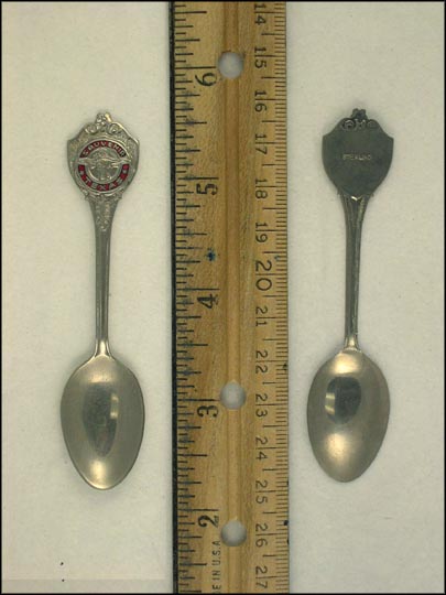 Enameled Circle, Souvenir, Long Horn, Texas Souvenir Spoon MAIN