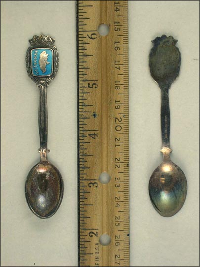 Enameled Out Line of Isalnd Souvenir Spoon MAIN