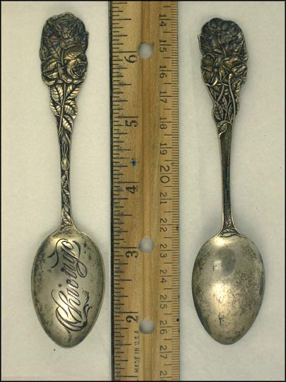 Flower Handle, Chicago, Illinois Souvenir Spoon MAIN