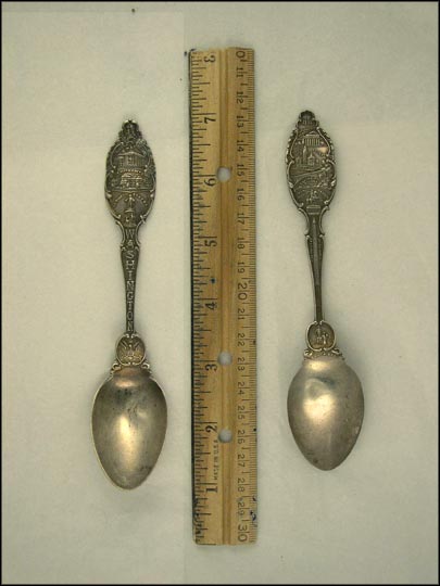 La Fayette Statue, State War and Navy Buildings, Mount Vernon,... Souvenir Spoon MAIN