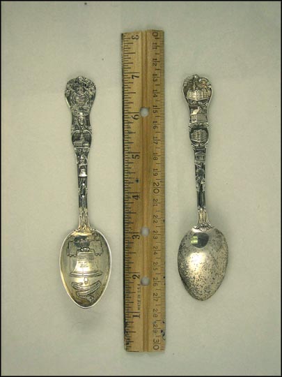 City Seal, William Penn, Independence Hall, Liberty Bell, City Hall,... Souvenir Spoon MAIN