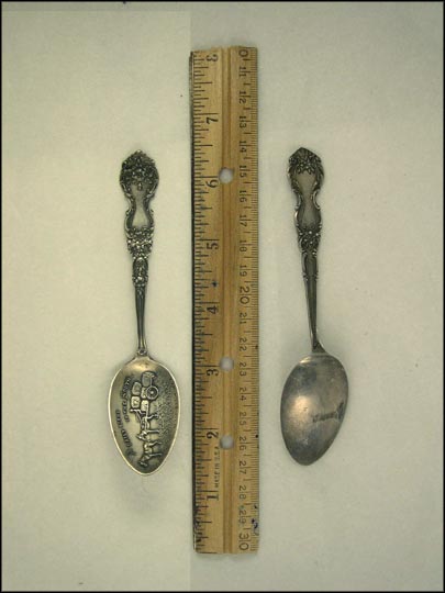 A Daily Scene In The South, Mules Pulling a Wagon Souvenir Spoon MAIN