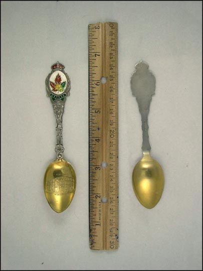 Enameled Maple Leaf, Post Office, Windsor, Ontario, Canada Souvenir Spoon MAIN
