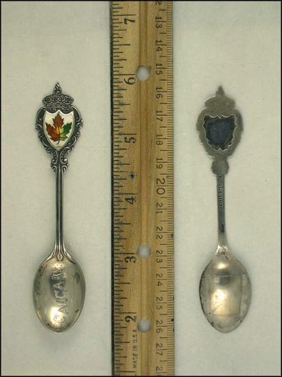 Enameled Maple Leaf, Calgary, Canada Souvenir Spoon MAIN