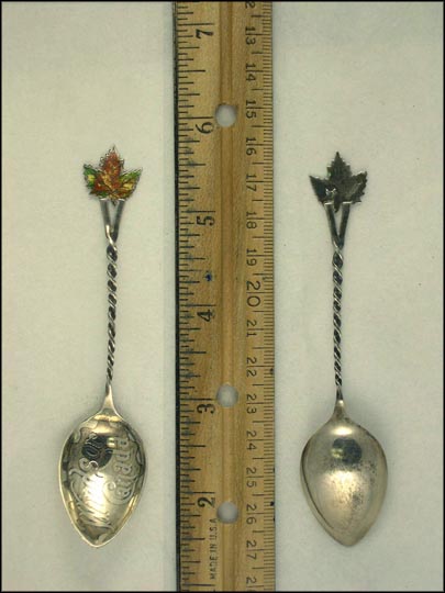 Enameled, Cut Out Maple Leaf, Windsor, Canada Souvenir Spoon MAIN