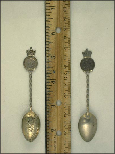 Lachine Rapids, 1883 5 Cent Coin, Steamboat Souvenir Spoon MAIN