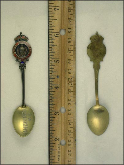 Enameled Frame Queen Alexandra, Vancouver, Canada Souvenir Spoon MAIN