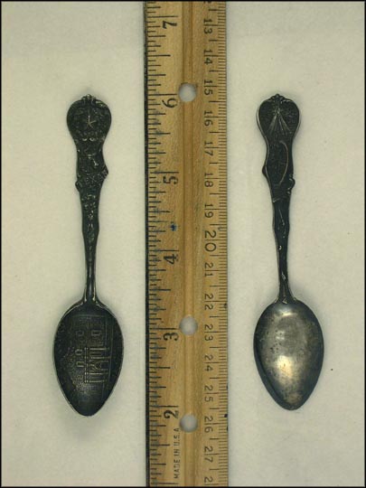 The Alamo, Longhorn, Lone Star, Tee Pee, Canoe , San Antonio, Texas Souvenir Spoon MAIN