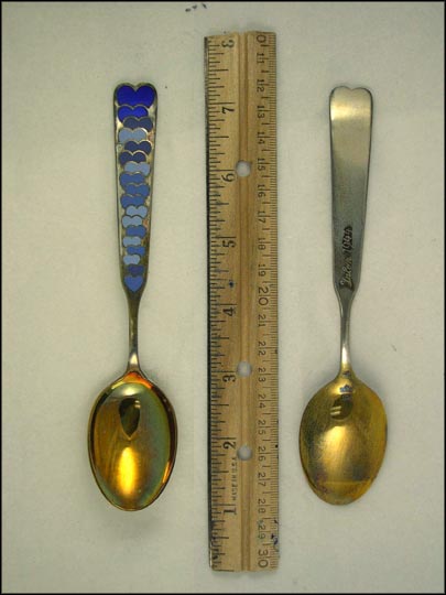 Julen 1944, Enameled Blue Hearts Souvenir Spoon MAIN
