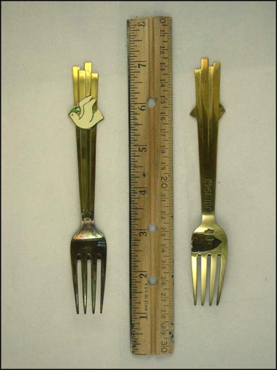 Jul 1943, Enameled Dove Fork Souvenir Spoon MAIN