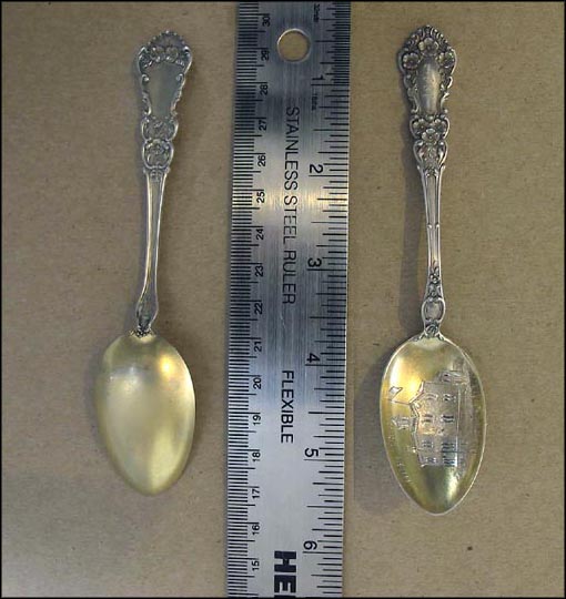 Etched High School, Warren, Illinois Souvenir Spoon MAIN