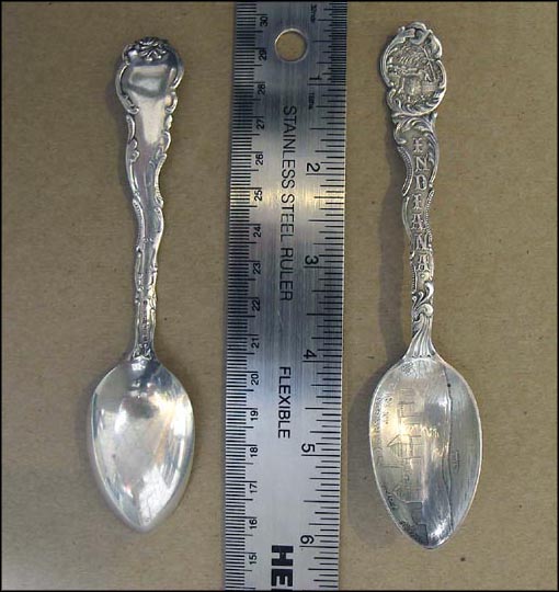Fort Harrison in 1812, State Seal, Indiana Souvenir Spoon MAIN