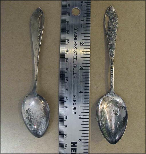 Cut Out Birds Eye View Skyline, Indianapolis, Indiana Souvenir Spoon MAIN