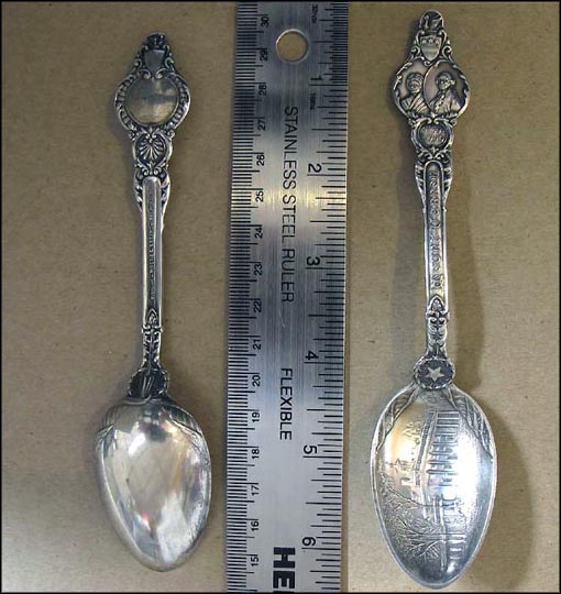 Mount Vernon, George and Martha Washington 1759-1799 Souvenir Spoon MAIN