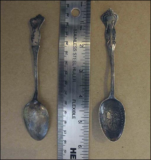 Squirrels in front of Capitol Grounds, Columbus, Ohio Souvenir Spoon MAIN