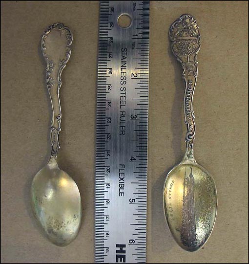 Hotel, Beach, State Seal, Tree, Ottawa, Michigan Souvenir Spoon MAIN