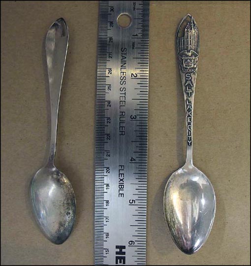 Cut Out Temple, State Seal, Salt Lake City, Utah Souvenir Spoon MAIN