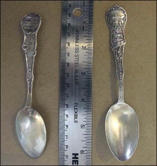 State Seal, Corn, State Capitol, Garfield Monument, Ohio Souvenir Spoon MAIN
