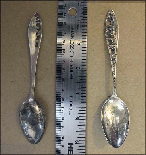 Cut Out Bird's Eye View, Cincinnati, Ohio Souvenir Spoon MAIN