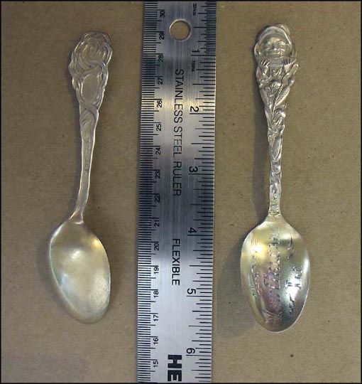 Man Eating Melon, Corn Stalks, New Orleans, Louisiana Souvenir Spoon MAIN