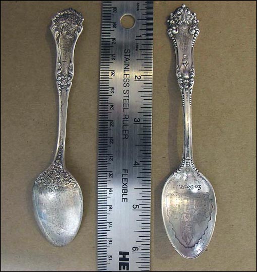 Etched County Court House, LaPorte, Indiana Souvenir Spoon MAIN