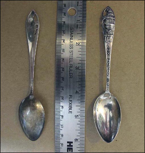 State Seal, Cut Out Building, Lexington, Kentucky Souvenir Spoon MAIN