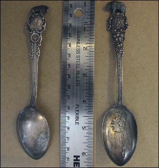 Bear, State Seal, Cliff House and Sea Rocks, San Francisco, California Souvenir Spoon MAIN
