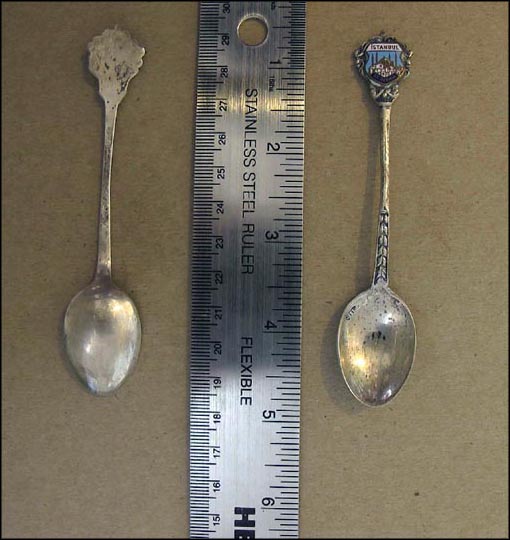 800 Silver, Enameled St. Sophia Mosque, Istanbul, Turkey Souvenir Spoon MAIN