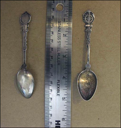 Columbus Caravels, Pinta-Santa-Maria-Nina, Anchor and Wheel (Expo) Souvenir Spoon MAIN