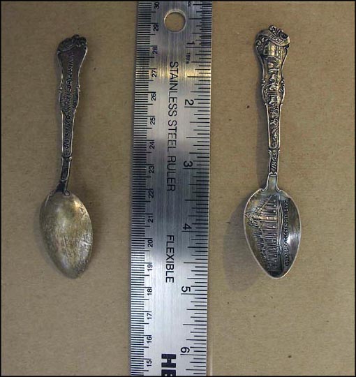 Louisiana Purchase Exposition, Train, People Traveling with Horses,... Souvenir Spoon MAIN