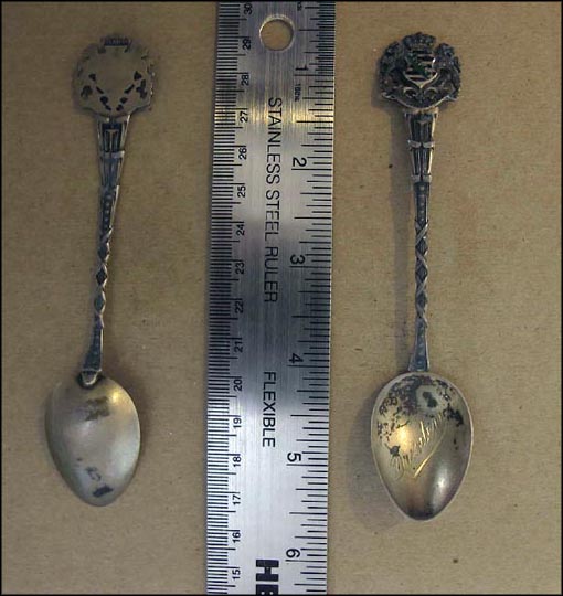 Cutout/ Enameled Coat Of Arms, Etched Bowl, Dresden, Germany Souvenir Spoon MAIN
