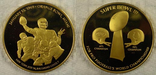 Super Bowl III - gold plated' Art Bar. MAIN