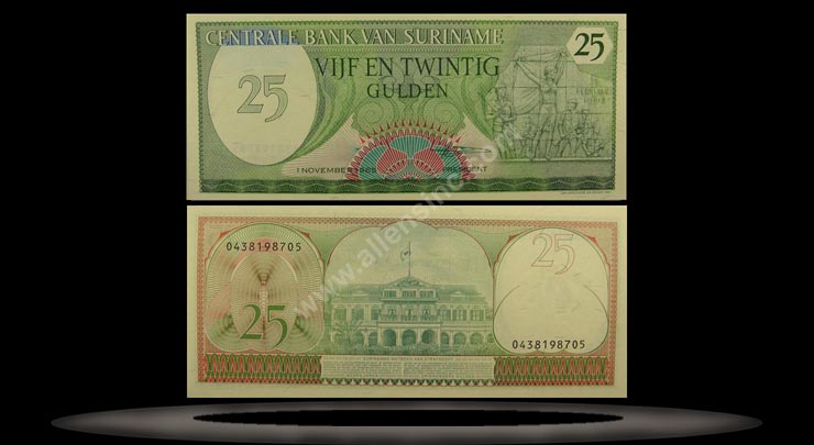 Suriname Banknote, 25 Gulden, 1.11.1985, P#127b MAIN