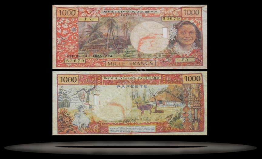 Tahiti Banknote, 1000 Francs, ND (1985), P#27d MAIN