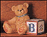 Bear With B Block, Cherished Teddies Block Letter #158488B THUMBNAIL